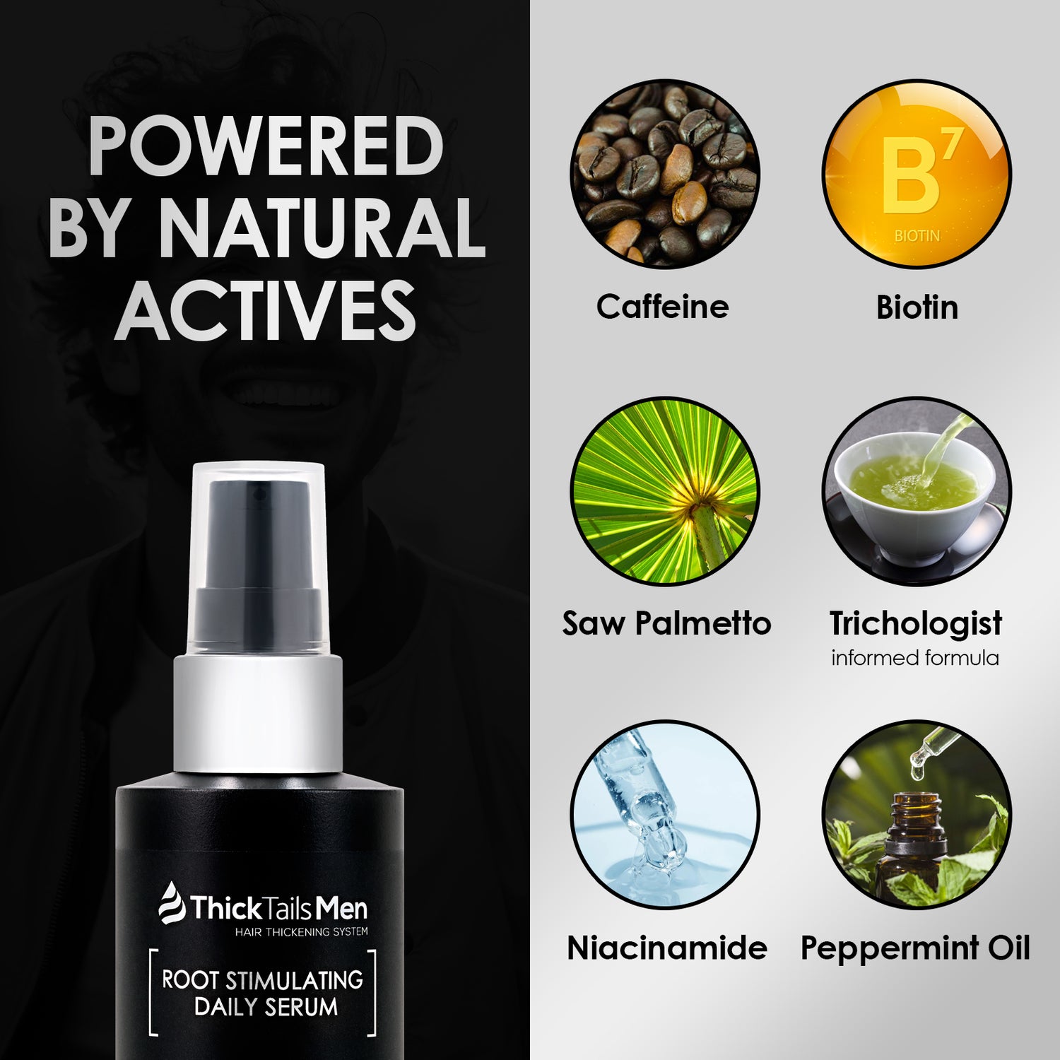 ThickTails Men’s Root Stimulating Leave-In Serum | 3 Pack (Buy 2, Get 1 Free)