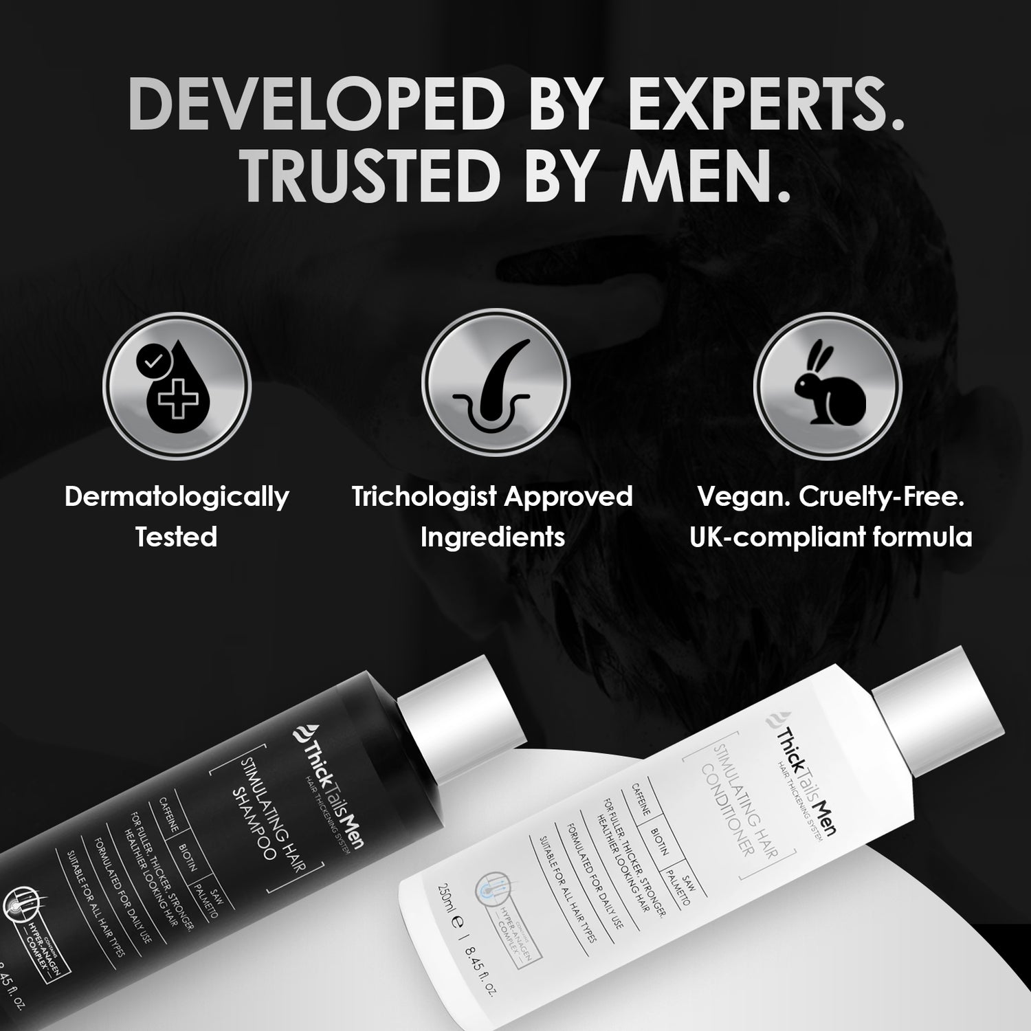 ThickTails Men’s Stimulating Hair Growth Shampoo & Conditioner | Dual Pack