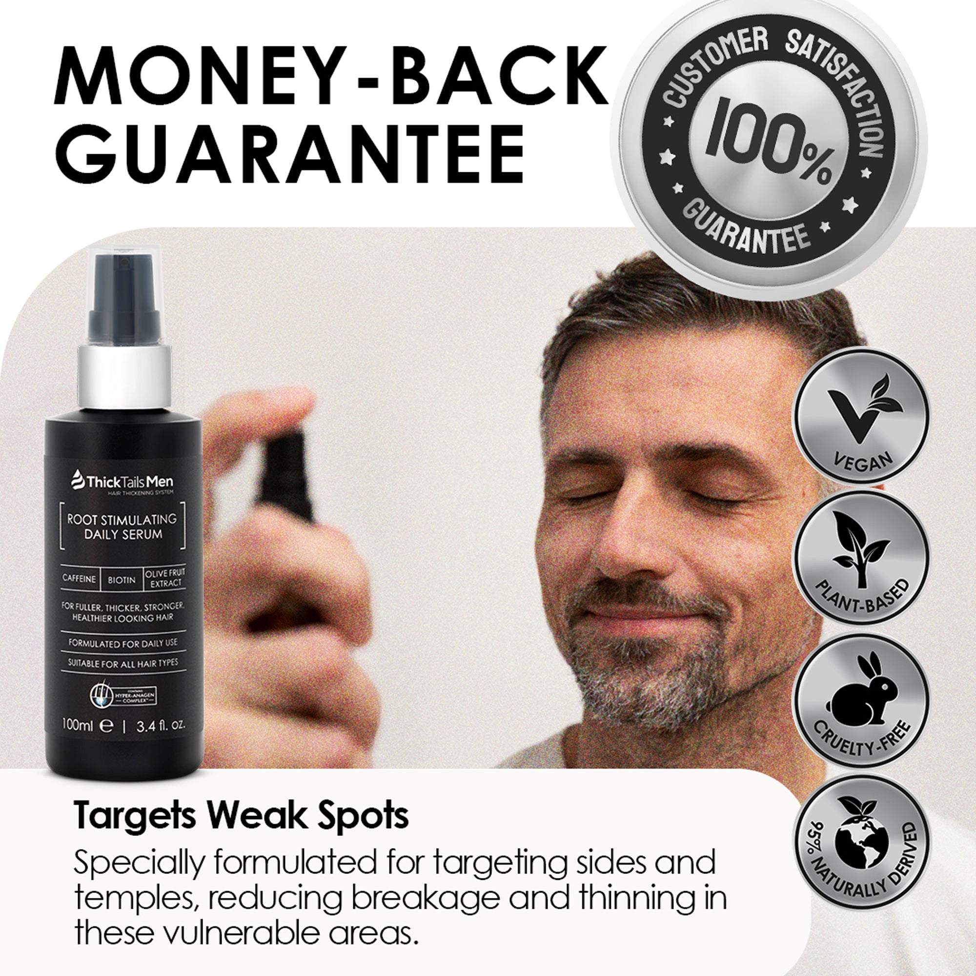 ThickTails Men’s Root Stimulating Leave-In Serum | 3 Pack (Buy 2, Get 1 Free)