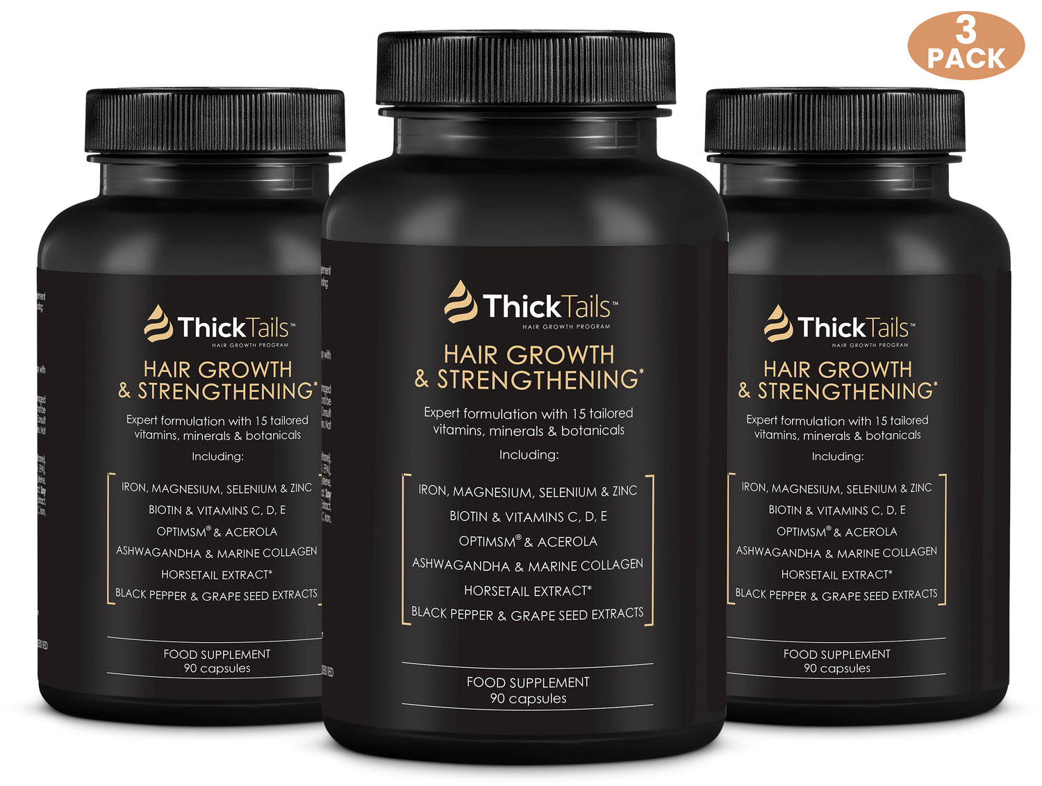 ThickTails Hair Growth & Strengthening Vitamins | 3 Months Supply | Buy 2, Get 1 Free