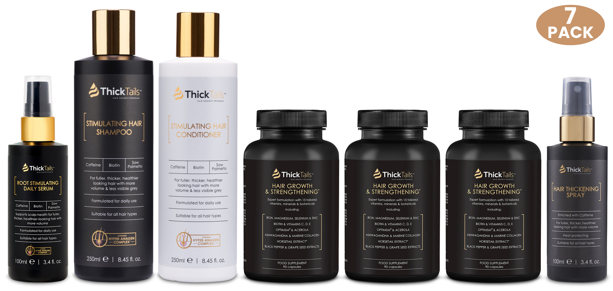 ThickTails Total 90-Day Hair Thickening System | 7-Pack