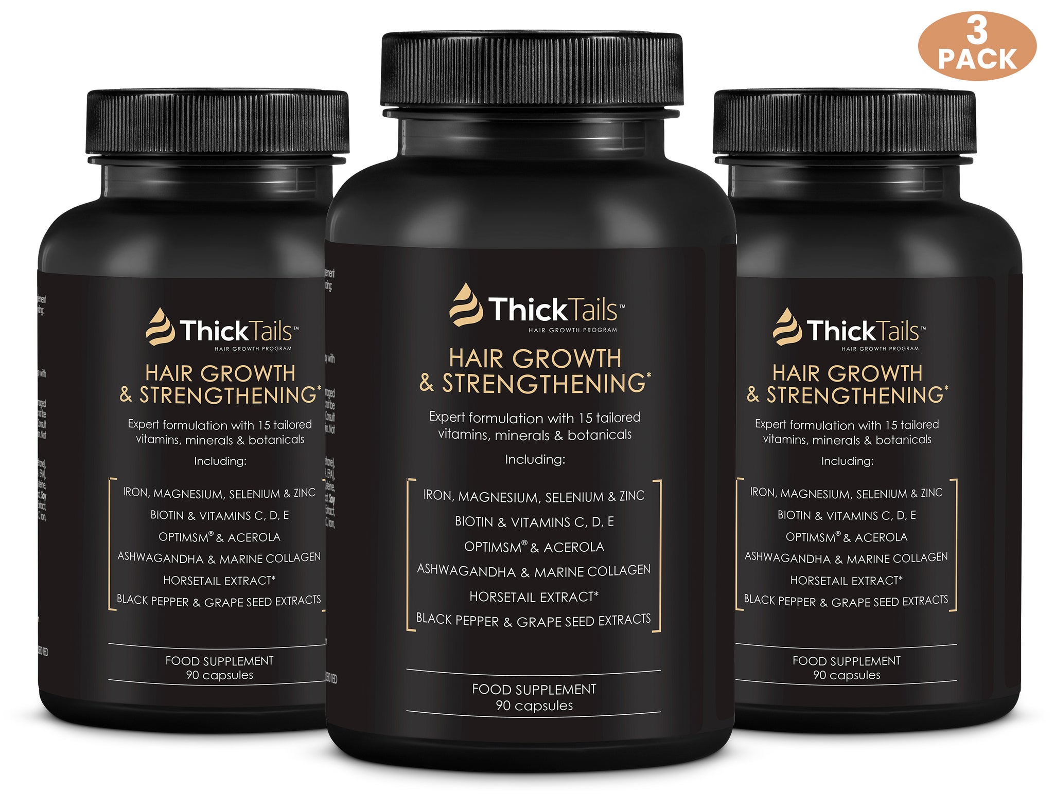 ThickTails Hair Growth & Strengthening Vitamins | 3 Months Supply | Buy 2, Get 1 Free