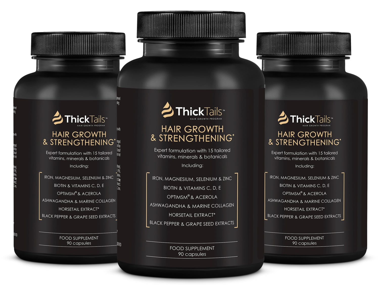 ThickTails Hair Growth &amp; Strengthening Vitamins | 3 Months Supply | Buy 2, Get 1 Free