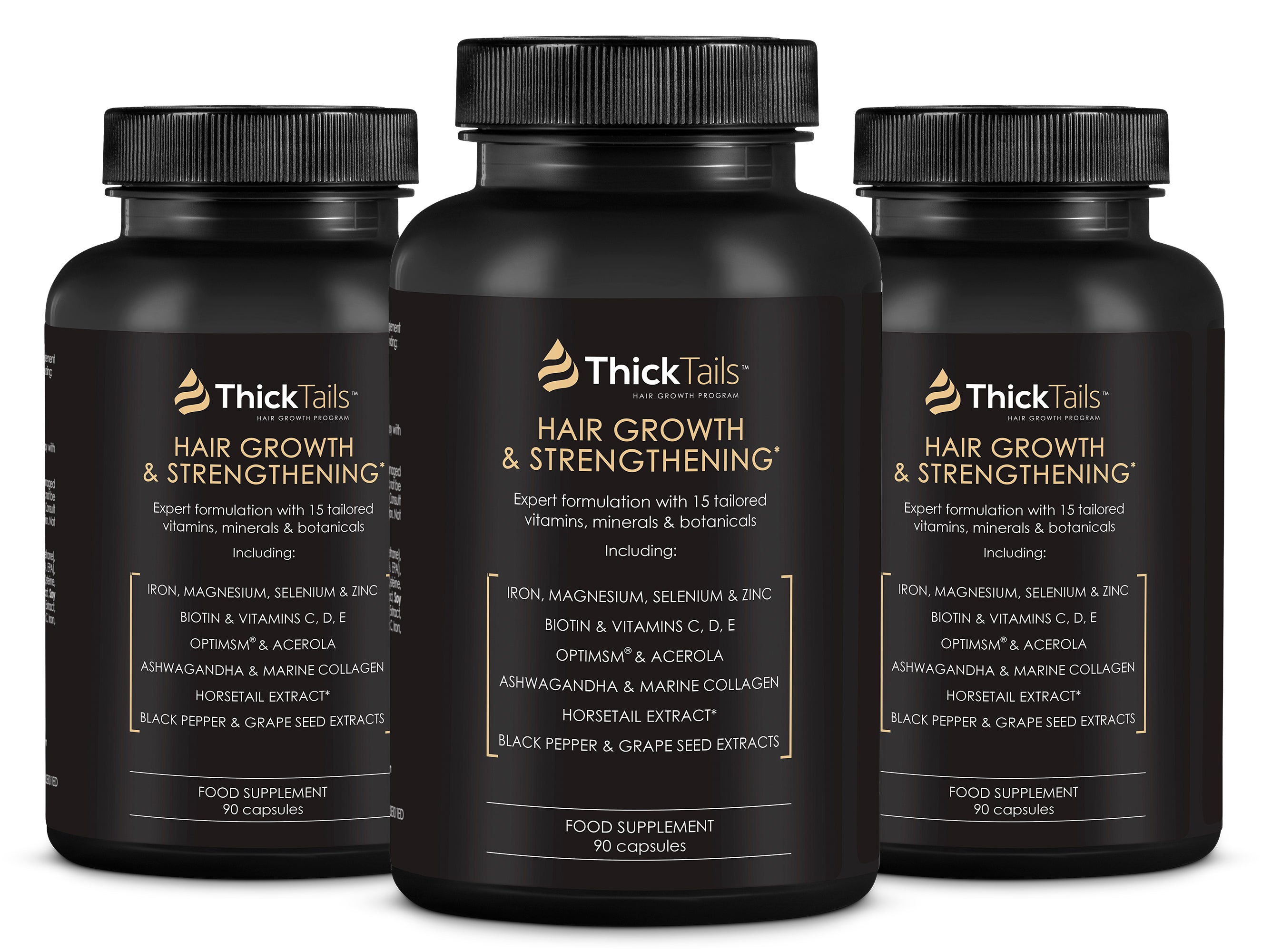 ThickTails Hair Growth &amp; Strengthening Vitamins | 3 Months Supply | Buy 2, Get 1 Free