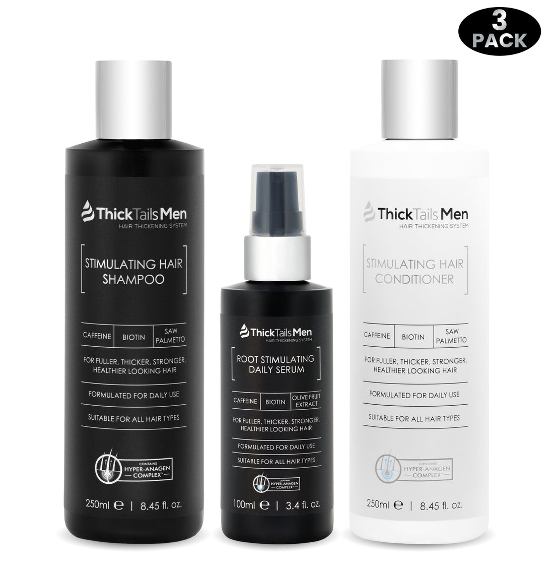 ThickTails Men’s Hair Revitalisation Bundle | 3 Pack for Hair Growth &amp; Scalp Health