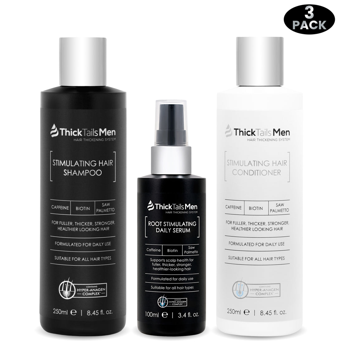 ThickTails Men’s Hair Revitalisation Bundle | 3 Pack for Hair Growth &amp; Scalp Health