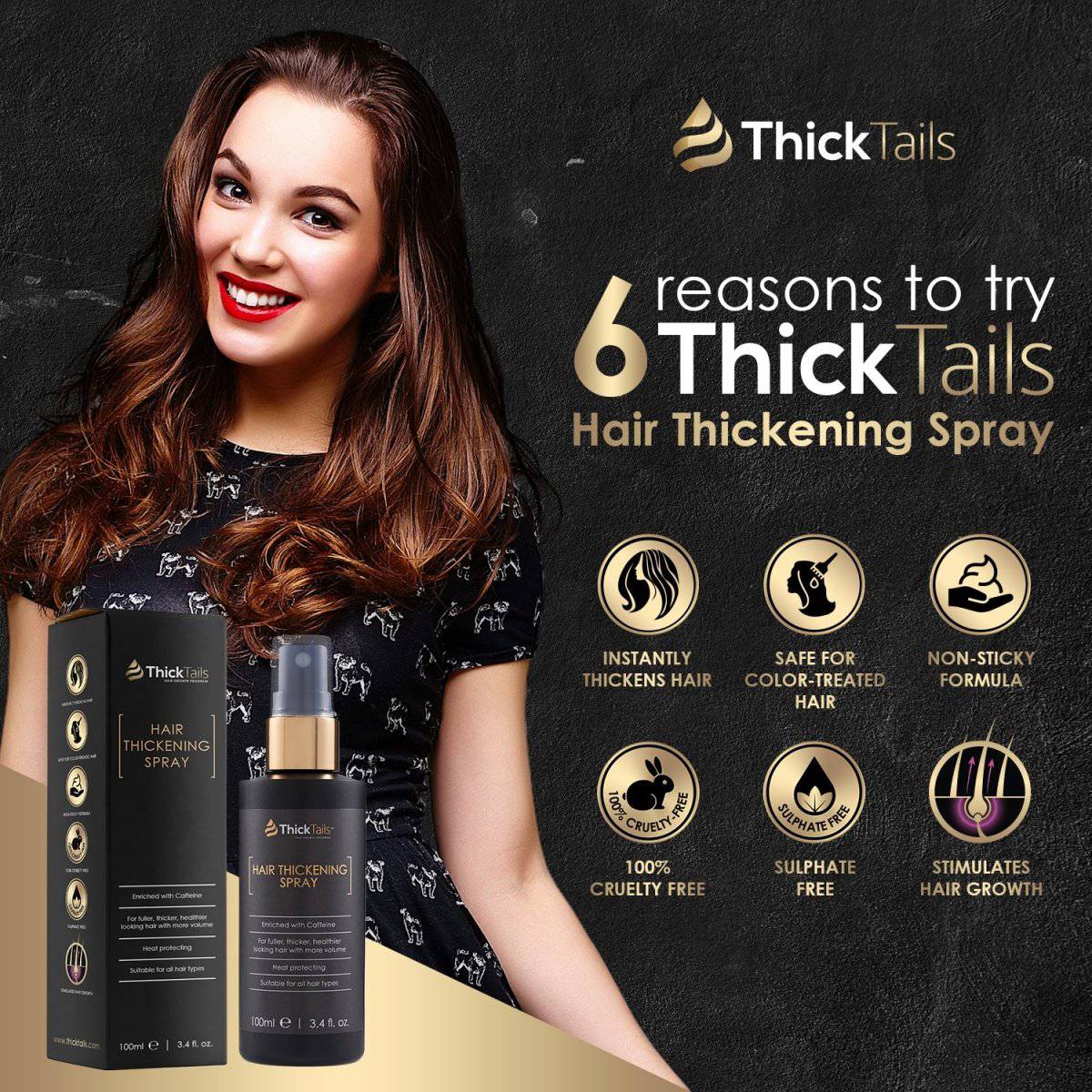 ThickTails Instant Hair Thickening Spray | Buy 2, Get 1 FREE