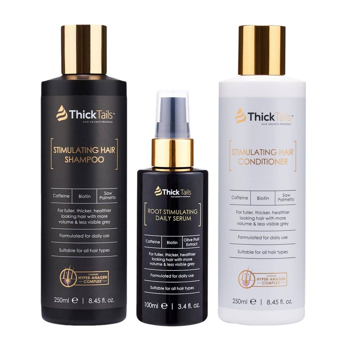 ThickTails Stimulating Hair Shampoo, Conditioner and Serum | For Women With Thinning Hair Breakage Due to Menopause